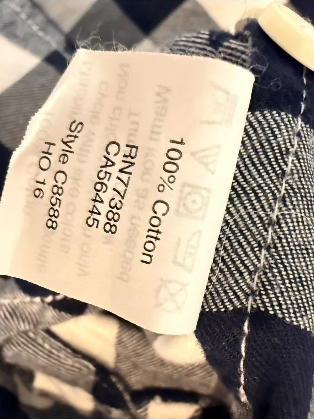 J.Crew Perfect Fit Navy Gingham Cotton Button-Down Shirt Medium
